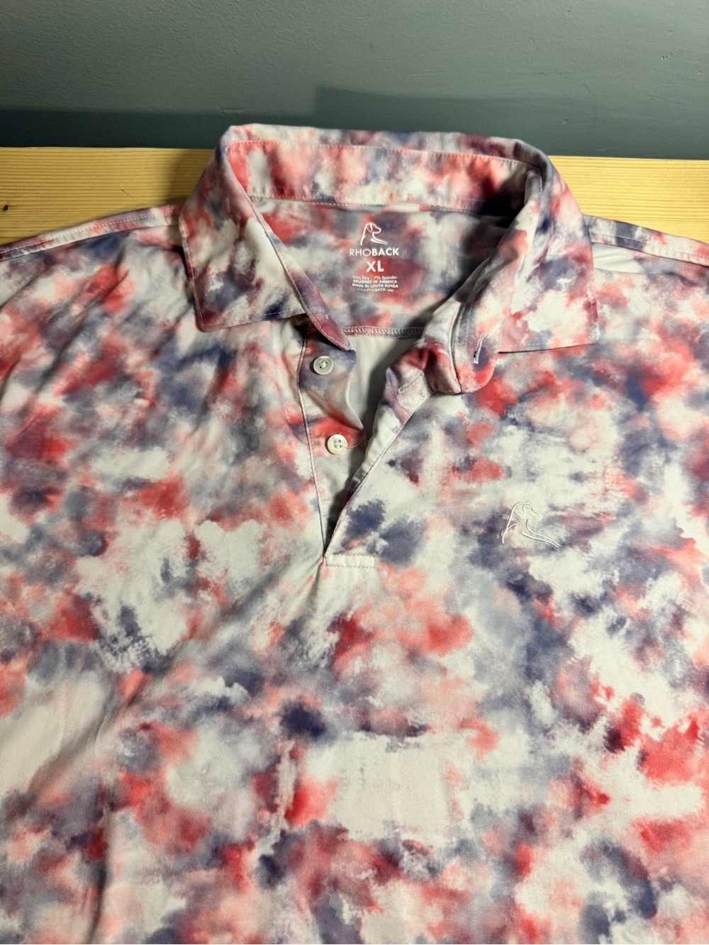 Rhoback Men's Tie-Dye Polo - Red & Blue